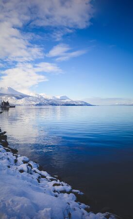 View of beautiful Ushuaia in winter. Patagonia, Argentina, South Americaの写真素材