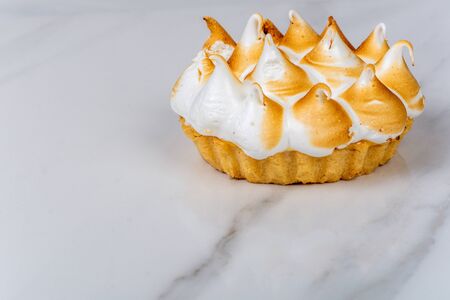 Close-up to delicious mini lemon pie. Food concept.の写真素材