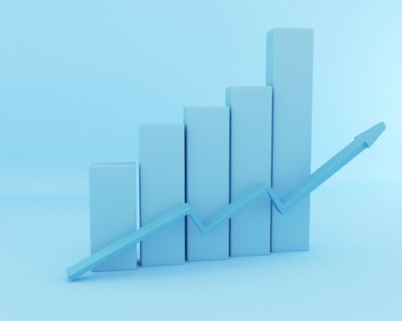 3d illustration. Business graph with arrow. Business success concept.の写真素材