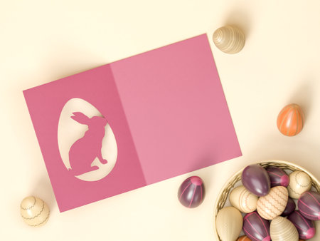 3D Illustration. Happy Easter greeting card.の写真素材