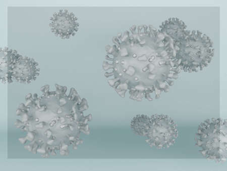 3D Illustration. Coronavirus virus cells.