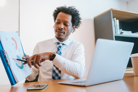 Businessman on a video call.