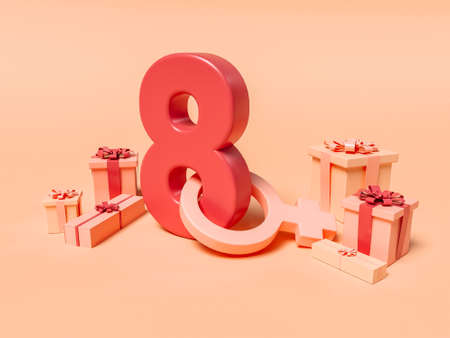 Happy womens day. 3D illustration