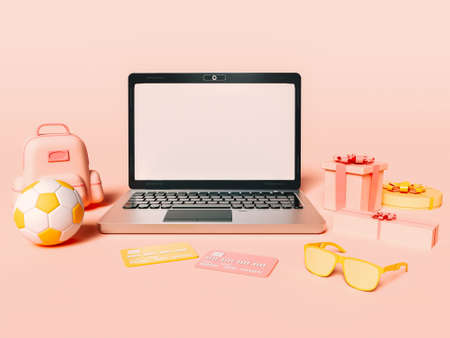 3D Illustration. Online shopping and e-commerce concept.