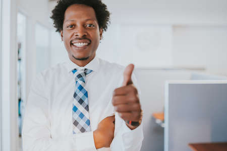 Portrait of businessman at his office.の写真素材