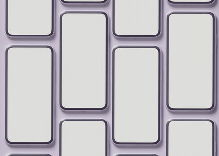 3D Illustration. Smartphones with white screen.の写真素材