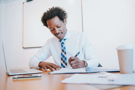 Businessman working at office.の写真素材