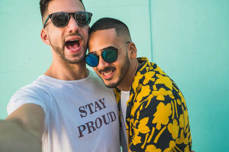 Gay couple spending time together.の写真素材