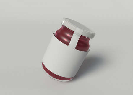 3D Illustration. Mockup of a jam jar.の写真素材