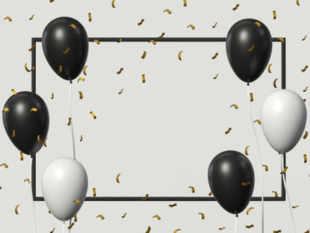 3D Illustration. Set of balloons with a space for a text.の写真素材