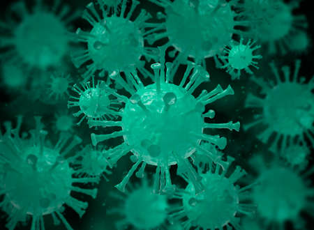 3D Illustration. Microorganisms in human body.の写真素材