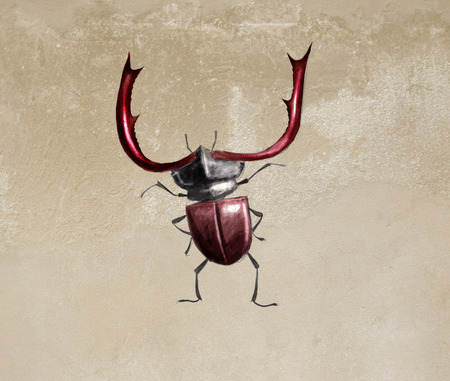 Toon digital illustration of a Stag beetleの写真素材