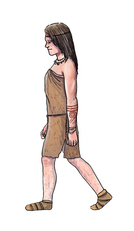 Human evolution digital  illustration, homo erectus, australopithecus,sapiensの写真素材
