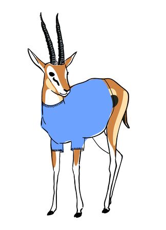 Digital sketch of a dressed gazelleの写真素材