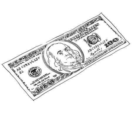 Digital sketch of American dollarの写真素材