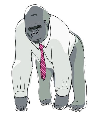 Digital sketch of a dressed gorillaの写真素材
