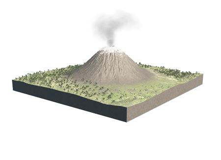 Digital  illustration of parts of a volcanoの写真素材