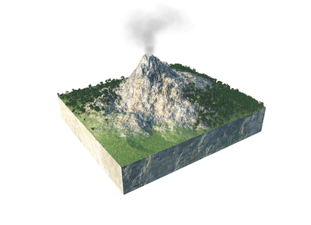 Digital  illustration of parts of a volcanoの写真素材