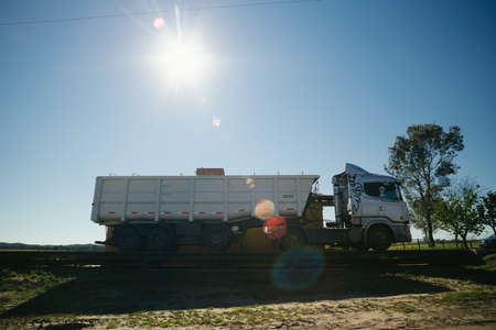 Farm Truck on the fieldのeditorial素材