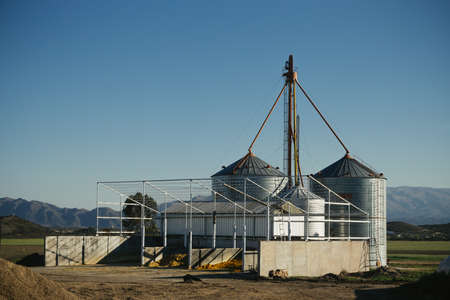 corn farm Silos in argentinaのeditorial素材