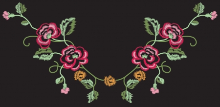 Rose Embroidery - fully editableのイラスト素材