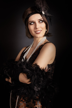 Vintage style image of a flapper girl Vintage style image of a flapper girl