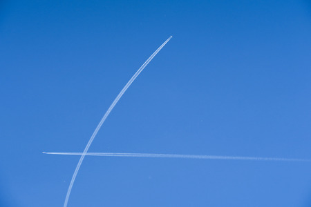 Condensation Trail in Russiaの写真素材