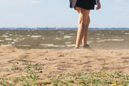 Windy weather in Russia, beach day