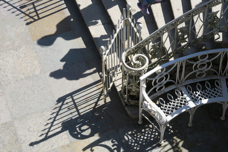 White stairs in Pushkin, Russiaの写真素材