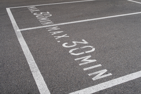 Parking lot in Switzerland: maximal parking time is 30 minutesの写真素材
