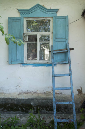 window in an old houseの写真素材