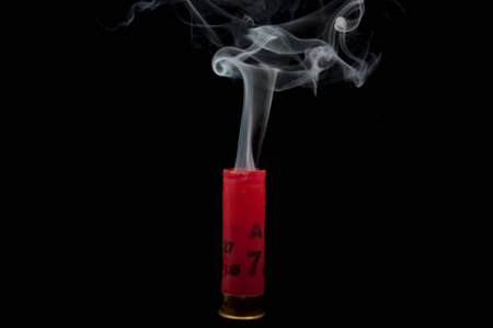 smoking 12-caliber cartridgeの写真素材