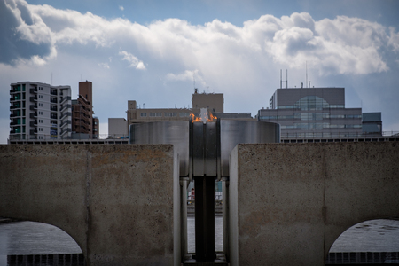 HIROSHIMA, JAPAN - FEB 05, 2018: Eternal flame of peace in Hiroshima memorial parkのeditorial素材