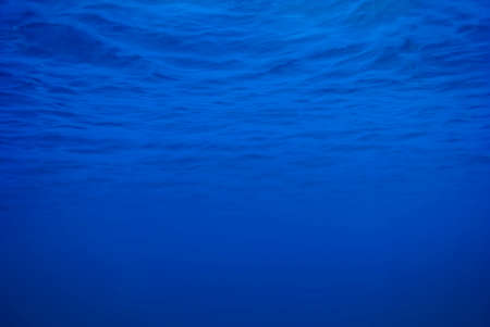 Blue underwater background for designs or presentationsの写真素材