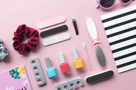 cosmetics and stationery for the holidayの写真素材