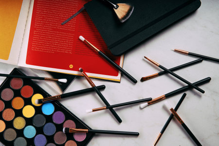 eye shadow palette brushesの写真素材