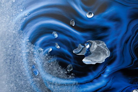 Blue liquid marble background abstract flowing texture