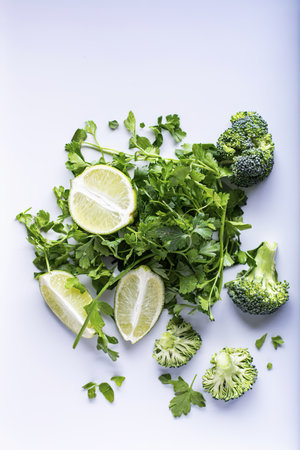 Prepared fresh parsley and lime