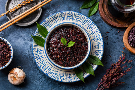 Black glutinous rice black sticky rice,black riceの写真素材