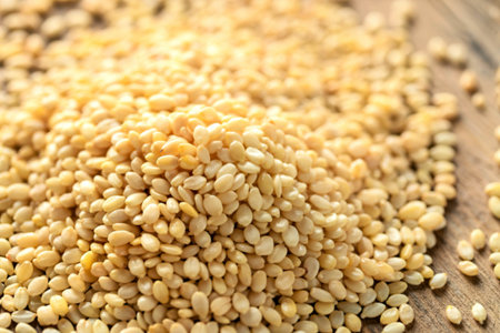Close up shot of Sesame seeds top down viewの写真素材