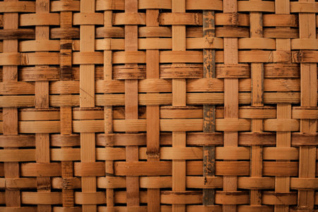 Handicraft wicker striped woven bamboo texture background