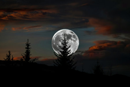 Beautiful Super Moonの写真素材