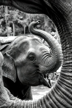 Smile of elephant in Thailand