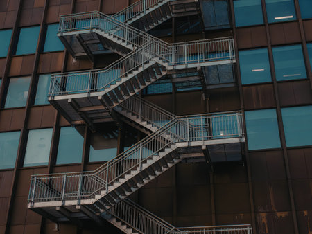 a fire escape staircase on the side of a building