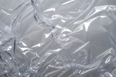 A close-up view of crumpled aluminum foil with shiny metallic surface