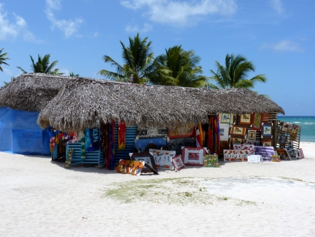 Typical shop in Mano Juan, Saona island, Dominican republicのeditorial素材