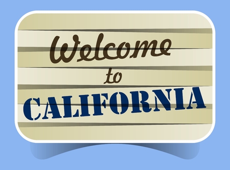 Abstract Welcome To California Banner vector Illustrationのイラスト素材