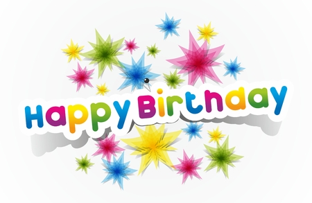 Colorful Happy Birthday Greeting Cards Vector Illustrationのイラスト素材
