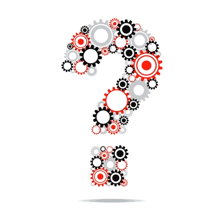 Creative Abstract Question Mark With Transparent Cog Wheels vector illustrationのイラスト素材