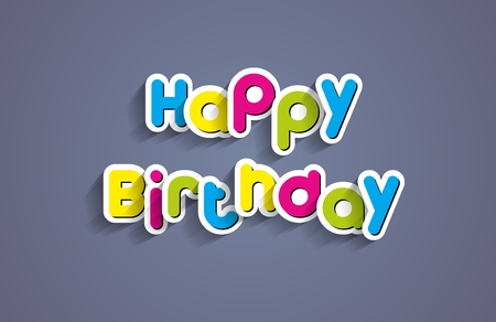 Creative Happy Birthday Greeting Card Vector Illustrationのイラスト素材